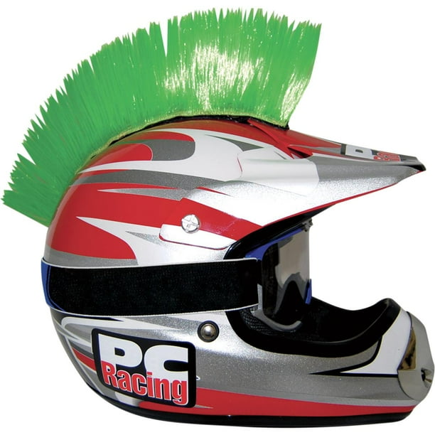 PC Racing Green Helmet Mohawk for Most Adult Motorcycle Helmets